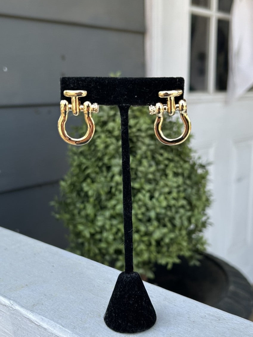 Fun stirrup-shaped earrings designed for equestrian enthusiasts. Available in polished silver or gold-dipped finishes, these lightweight posts feature hypoallergenic materials perfect for sensitive ears. The distinctive stirrup silhouette makes a charming statement while remaining comfortable for everyday wear. A playful accessory that celebrates your love of horses.

Note: Silver N' Accessories jewelry is brass and stainless steel with rhodium and 18 KT gold plated. It's water resistant and anti tarnish, b