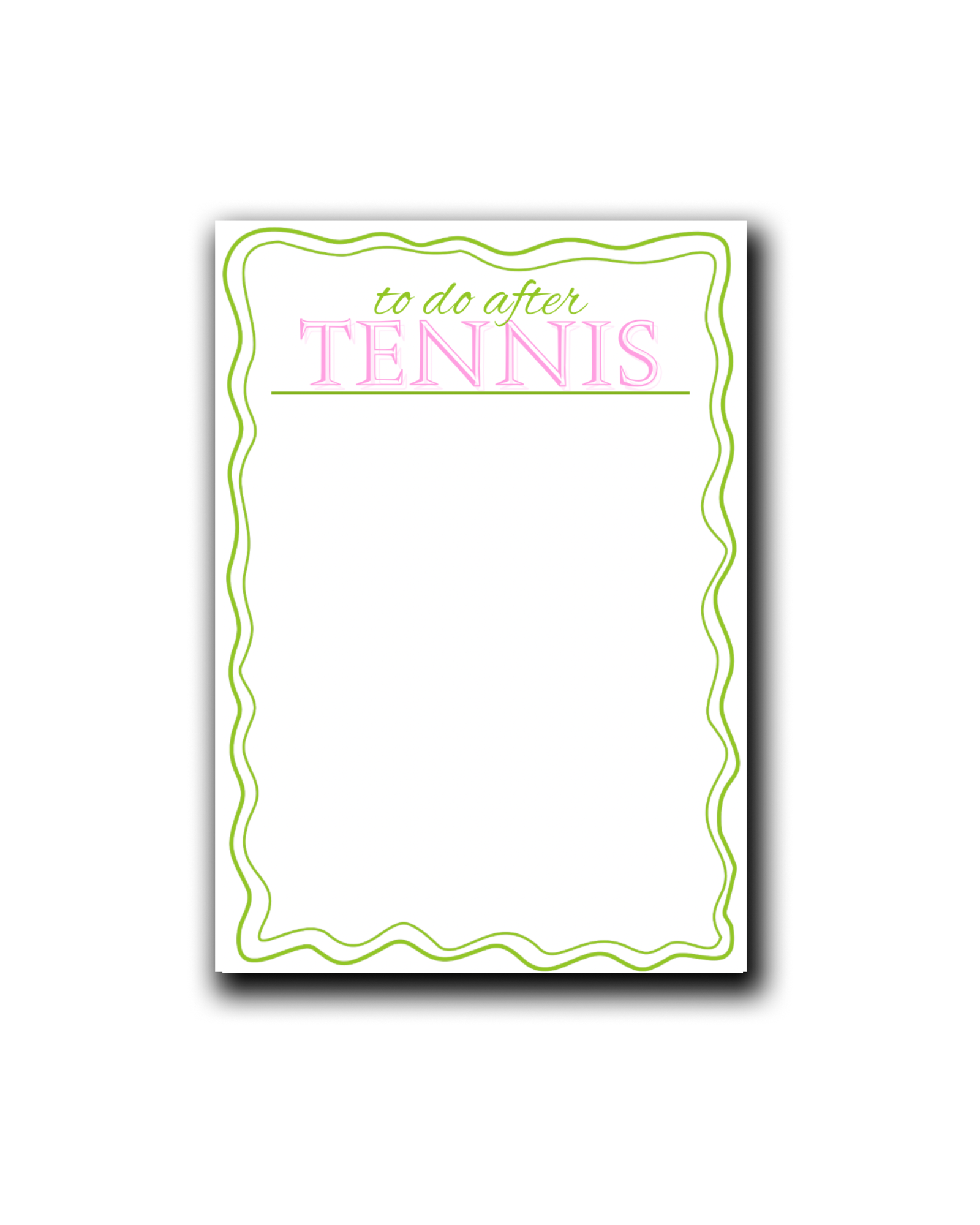 To Do After Tennis Notepad