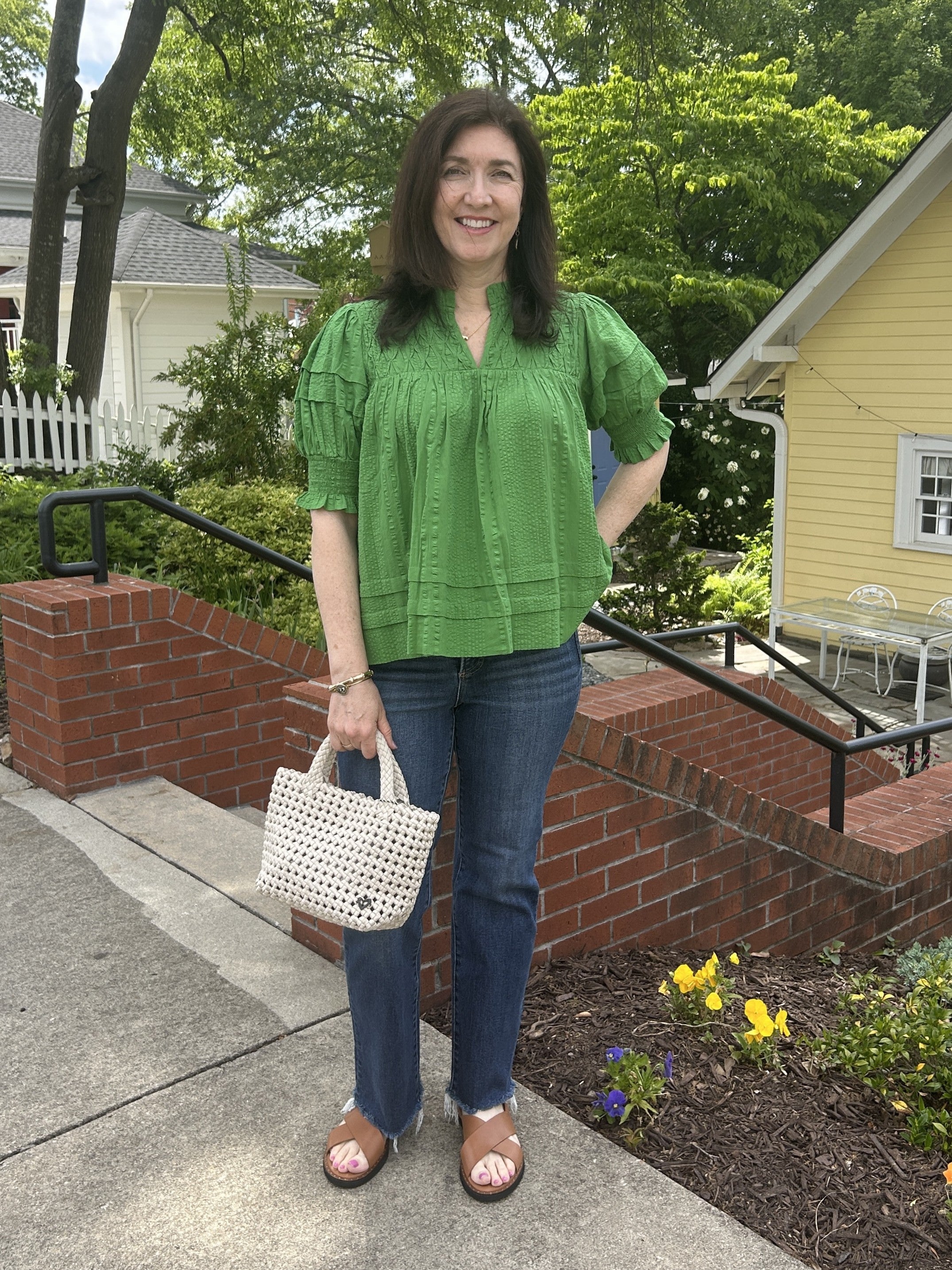 Short Sleeve Top w/ Crinkle Detailing