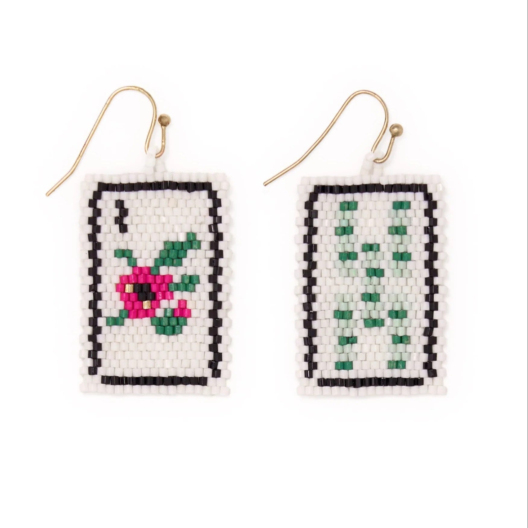 Lilly Beaded Mahjong Earrings