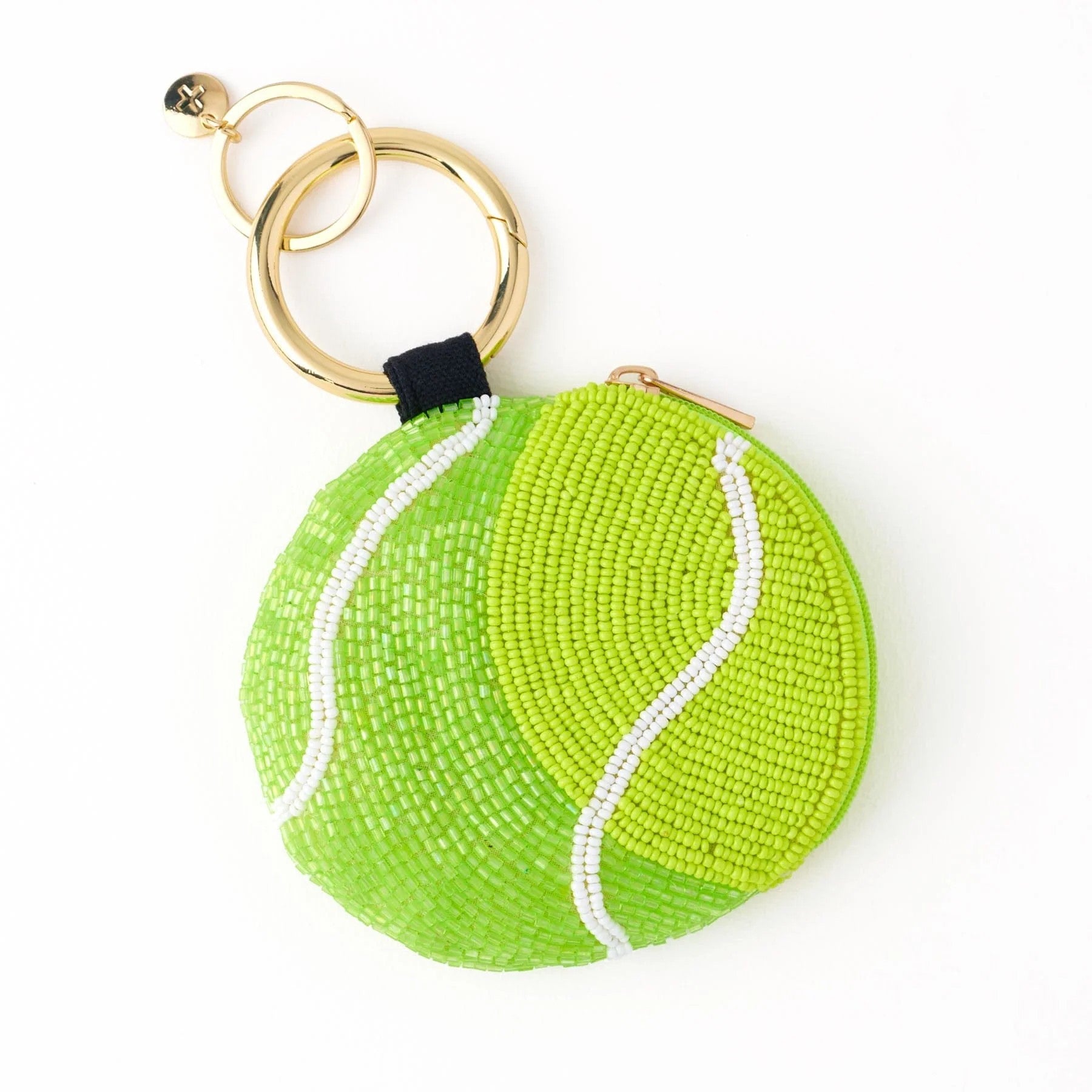 Tennis Ball Beaded Coin Purse & Key Ring