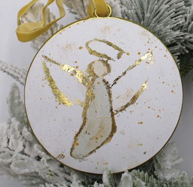 Metal Disc Angel Ornaments