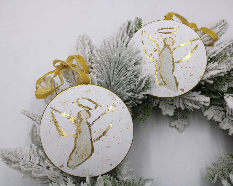 Metal Disc Angel Ornaments