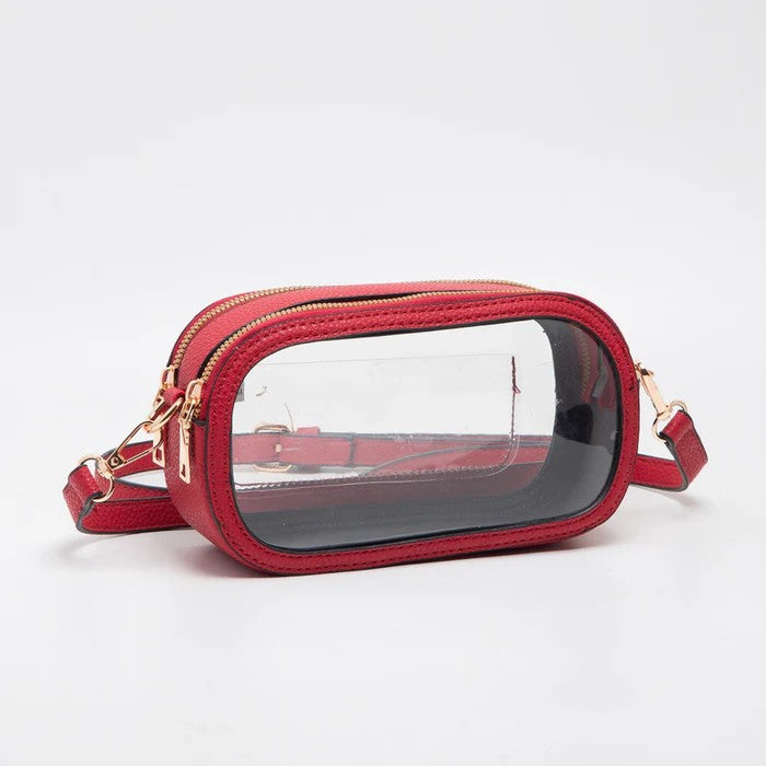 Clear Double Zipper Oval Game Day Bag
