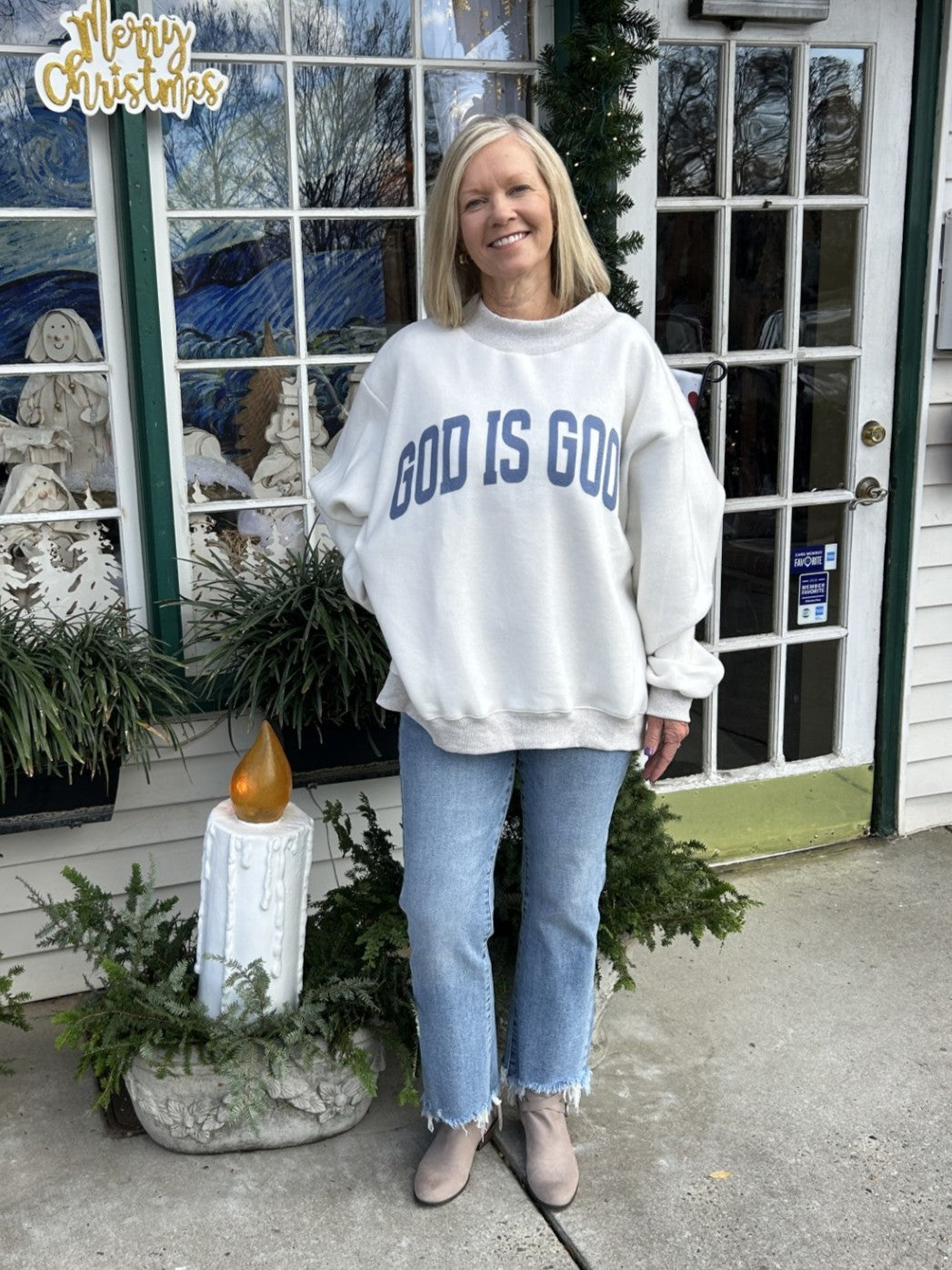 "JESUS" & "God is Good" Reversible Sweatshirt