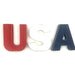 Display your affection with this patriotic wooden "USA" letters. Each letter stands a commanding 9 inches tall in eye-catching vibrant red, white &amp; blue, crafted with substantial thickness to stand proudly on its own. Whether arranged on a tabletop, mantel, or shelf, this decorative piece instantly transforms any space.