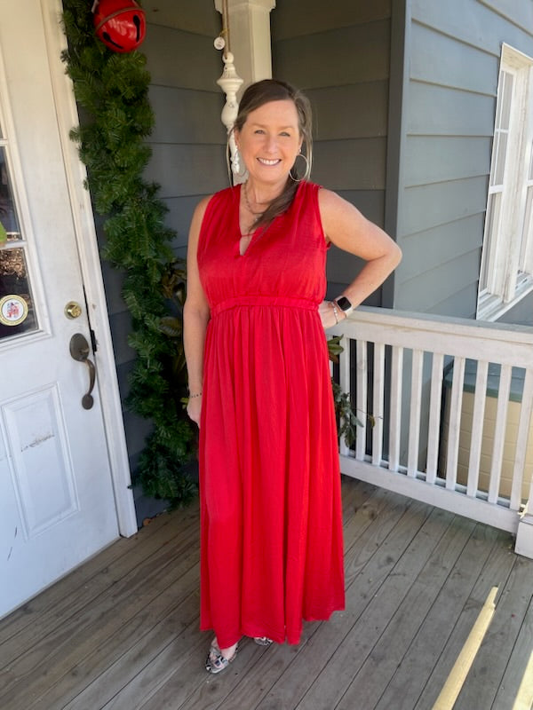 Sleeveless Red Floral Print Maternity Wrap Dress – Angel Maternity USA