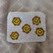 Smiley Faces (Yellow & Gold): White Background: Beaded Pouches / Change Purses