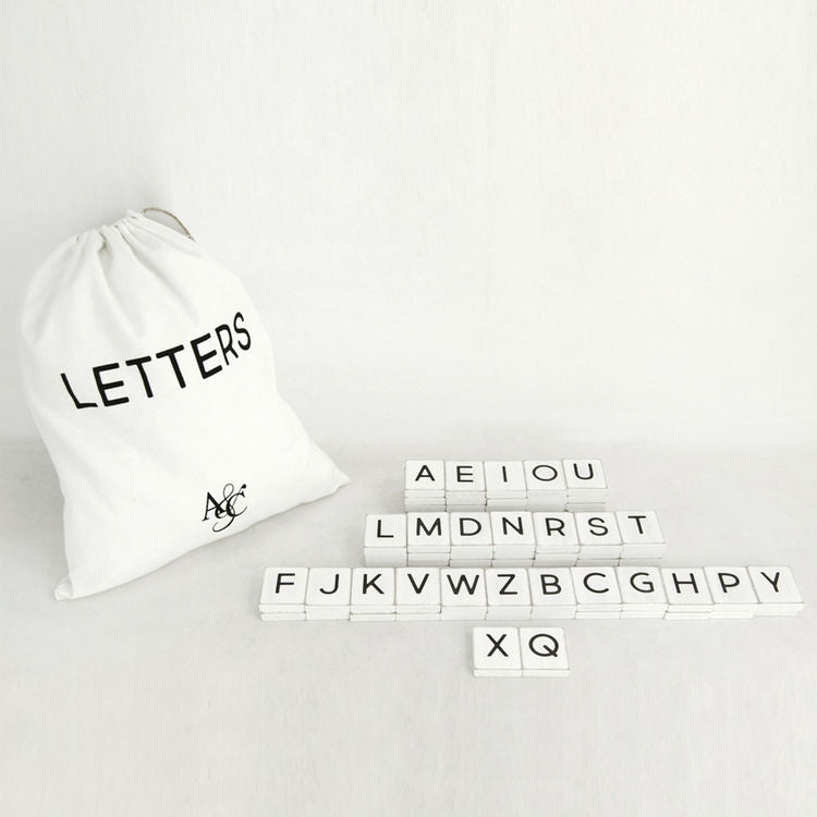 Set of 70 Vintage Inspired Letter-board Letters