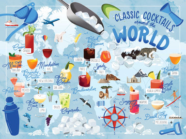 Designed by artist Laura Sant, tour through the global culture of beverages and cocktails through this fun puzzle.