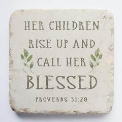Small Scripture Stone - Proverbs 31:28