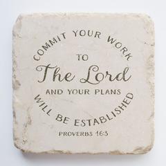 Small Scripture Stone - Proverbs 16:3