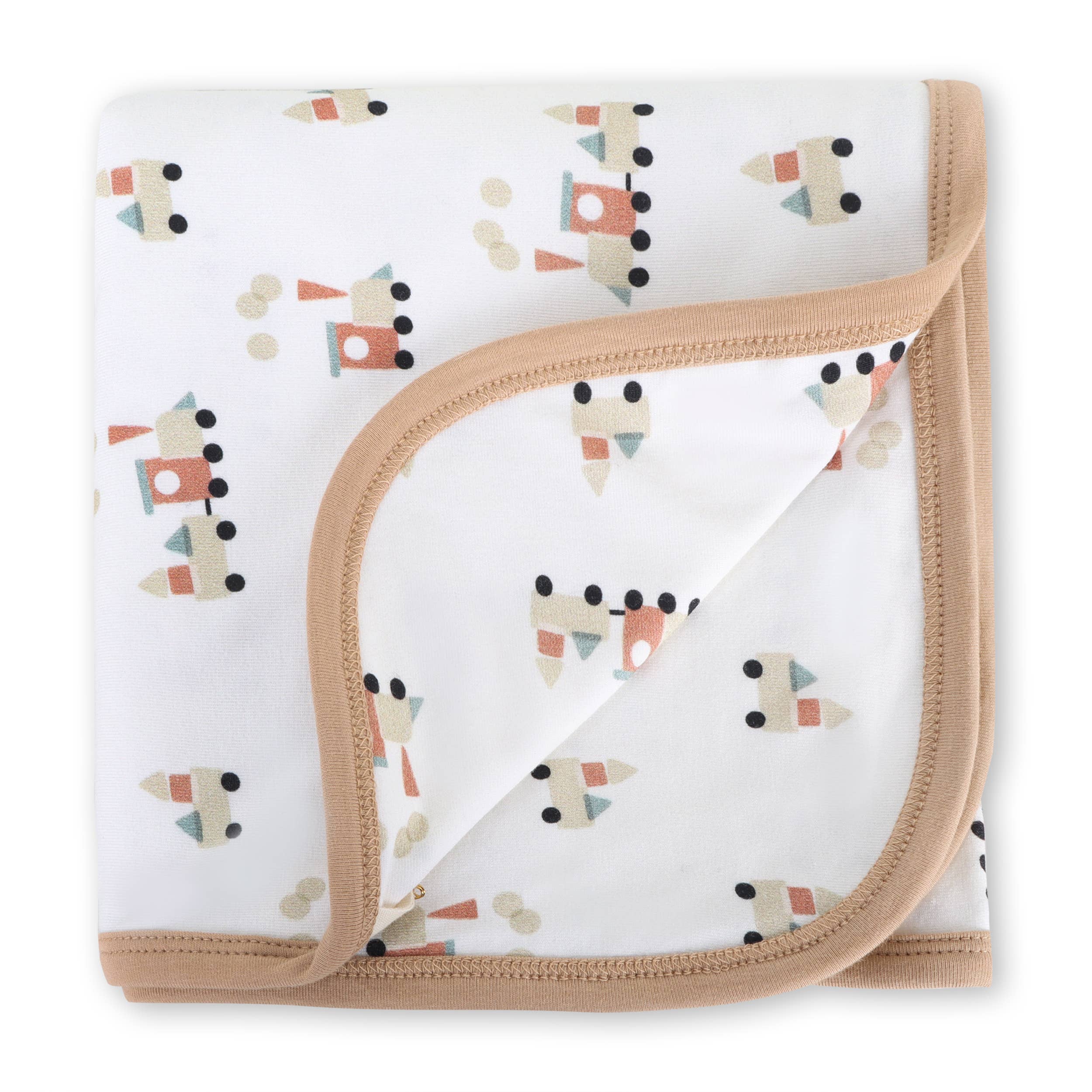 Train Reversible Baby Blanket