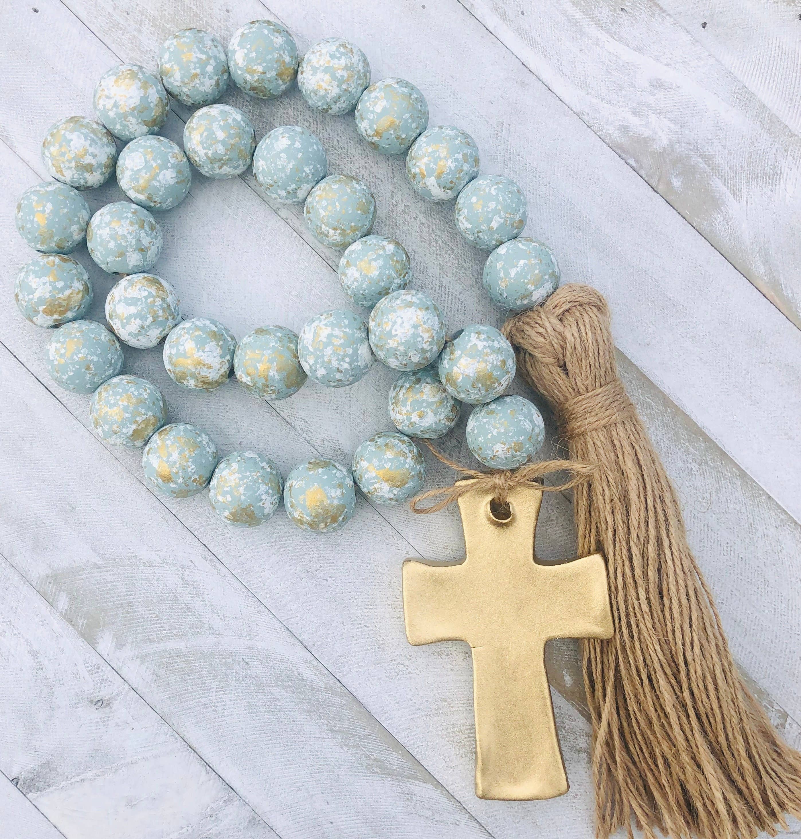Blessing Beads Garland with Cross And Tassel