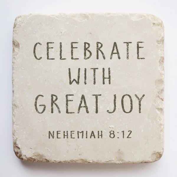 Small Scripture Stone - Nehemiah 8:12