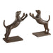 These dog bookends are so stylish and will look wonderful with any décor! They are made of cast iron so are very durable. These are wonderful gifts for dog lovers. Set of 2.  Material: Cast Iron  Size: 3"L x 2.5"W x 10.5"H each  Care Instructions: Spot Clean Only