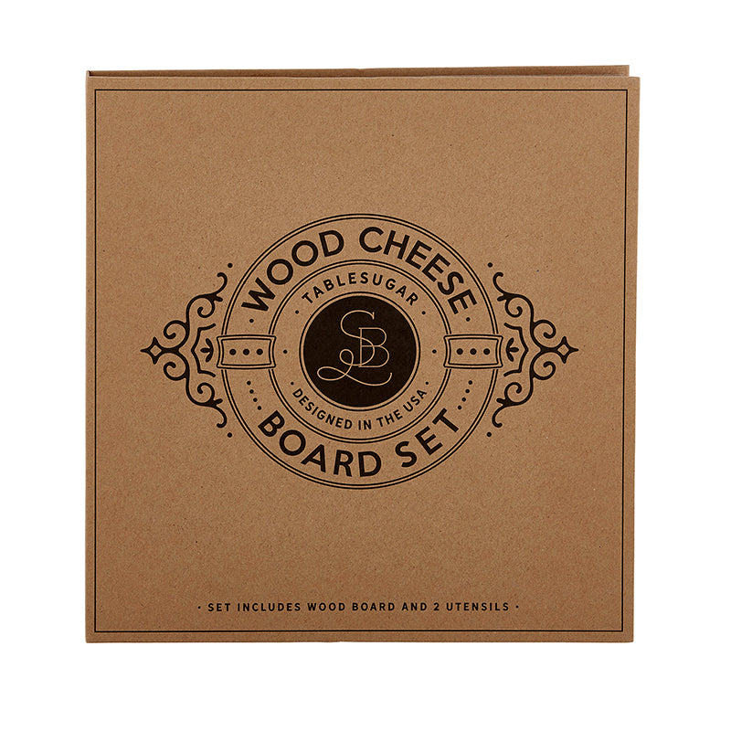 Wood Cheese Board Set