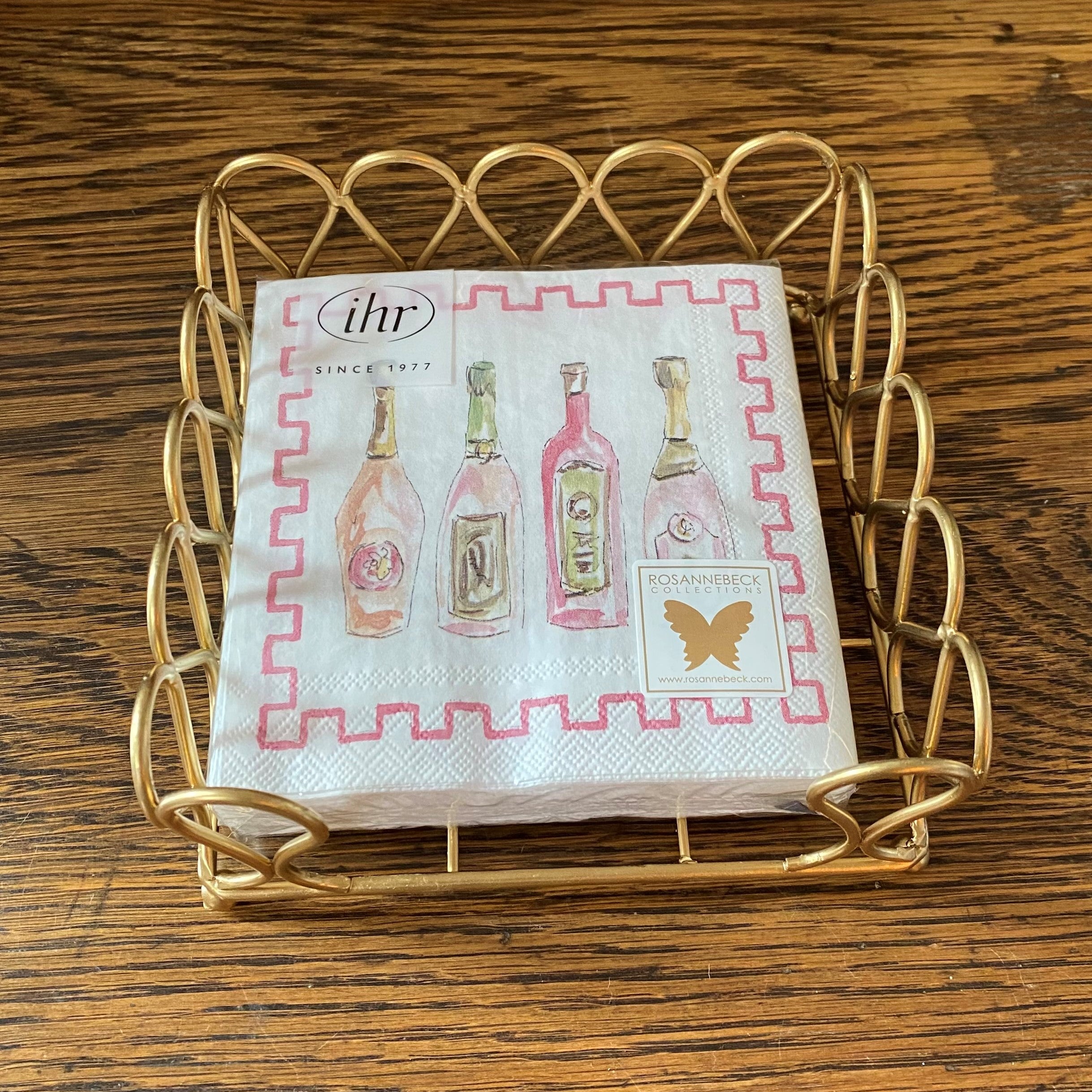3 Bottle Gold Wine Gift Box with Raffia Bow