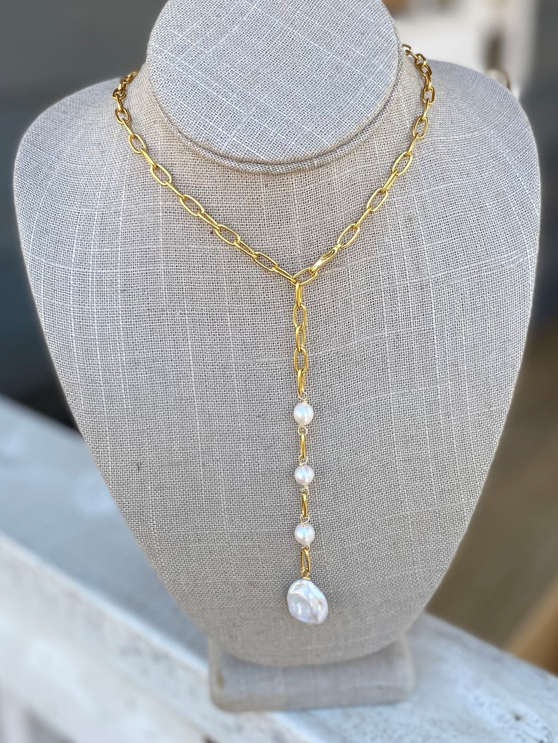Four Drop Pearl Necklace