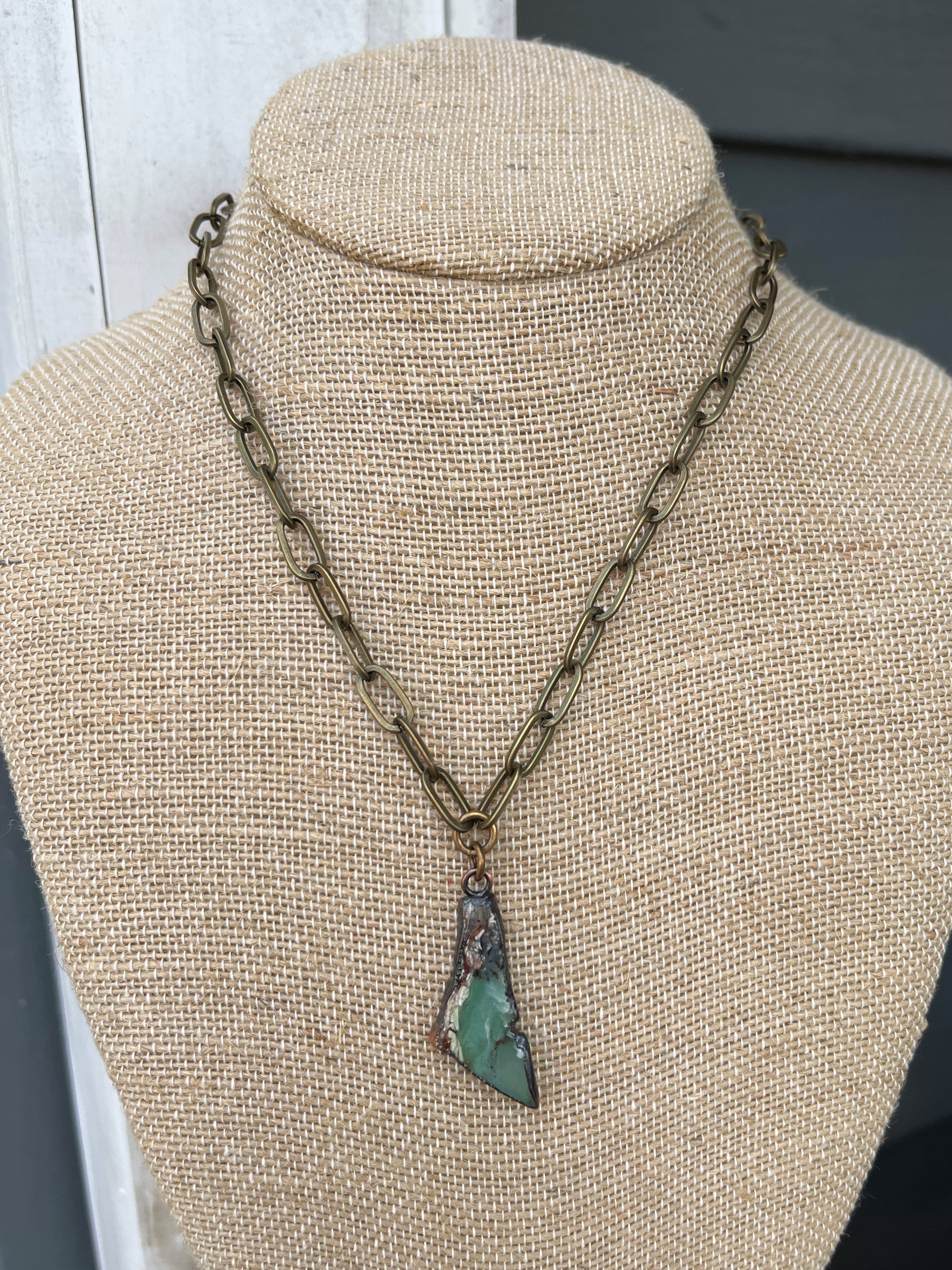 Chain Necklace with Unique Stone Charm
