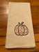 Fall Tea Towels: Leopard pumpkin, Orange plaid "Thankfulness"