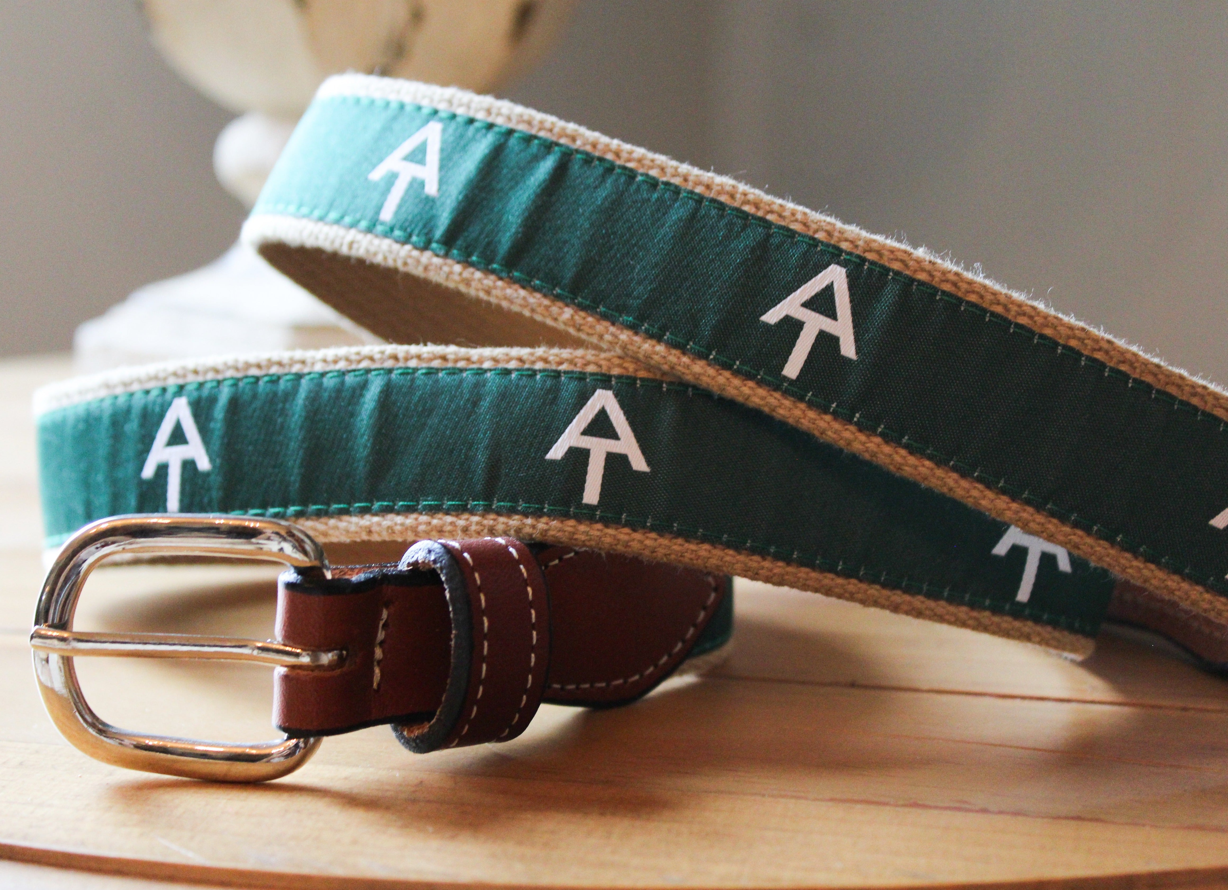 Appalachian Trail  Ribbon Webbed Leather Belts
