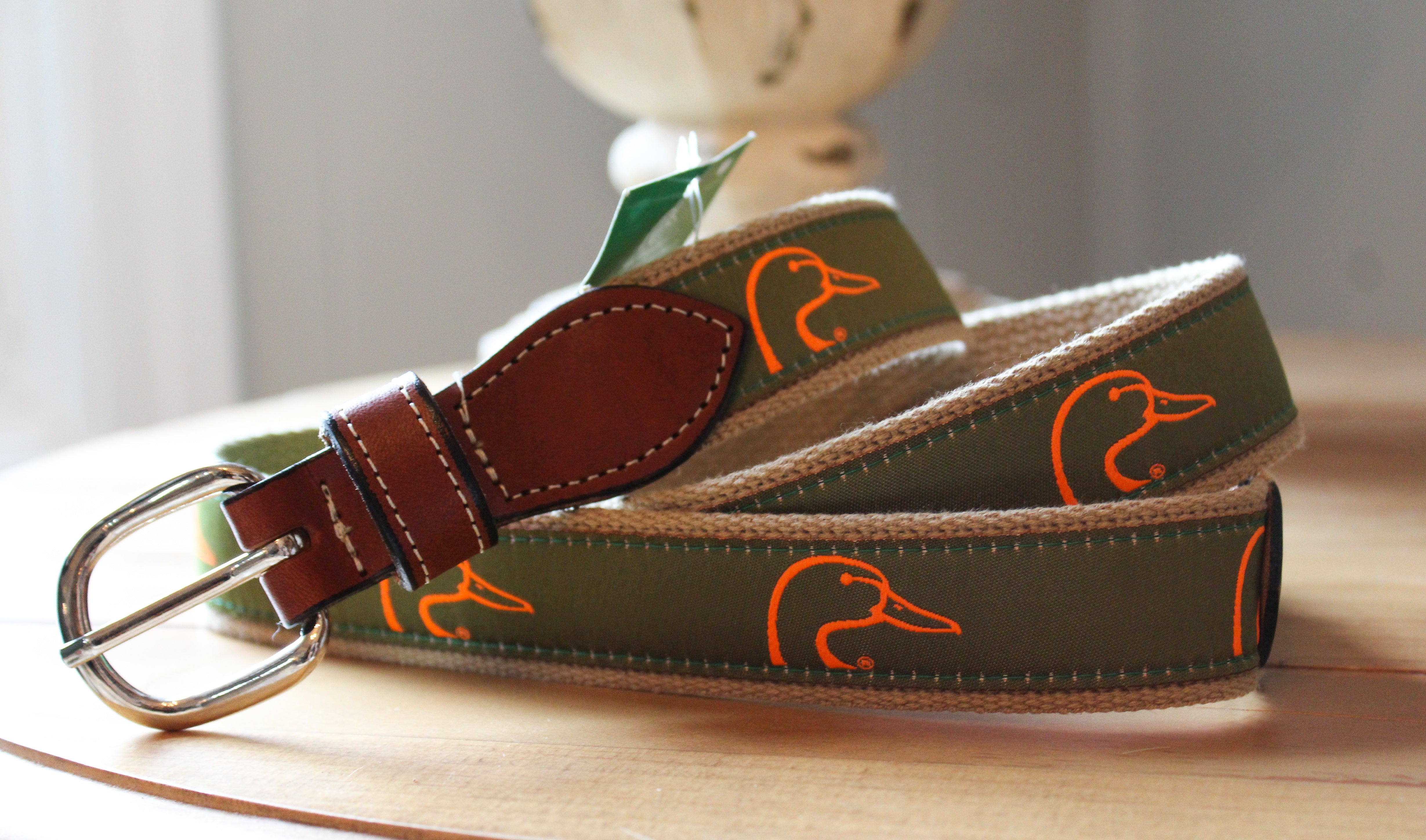 Ducks Unlimited Ribbon Webbed Leather Belts