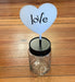 You will love these versatile and customizable jars! They are great for holding your favorite candies or treats, and can be customized for different seasons or occasions! These come with a basic round finial, but you can change them up during the year with decorative finials that are sold separately!  These are so fun!  Search for "finial's to see our variety of offerings.  Dimension 1: 4" x 4" x 10"