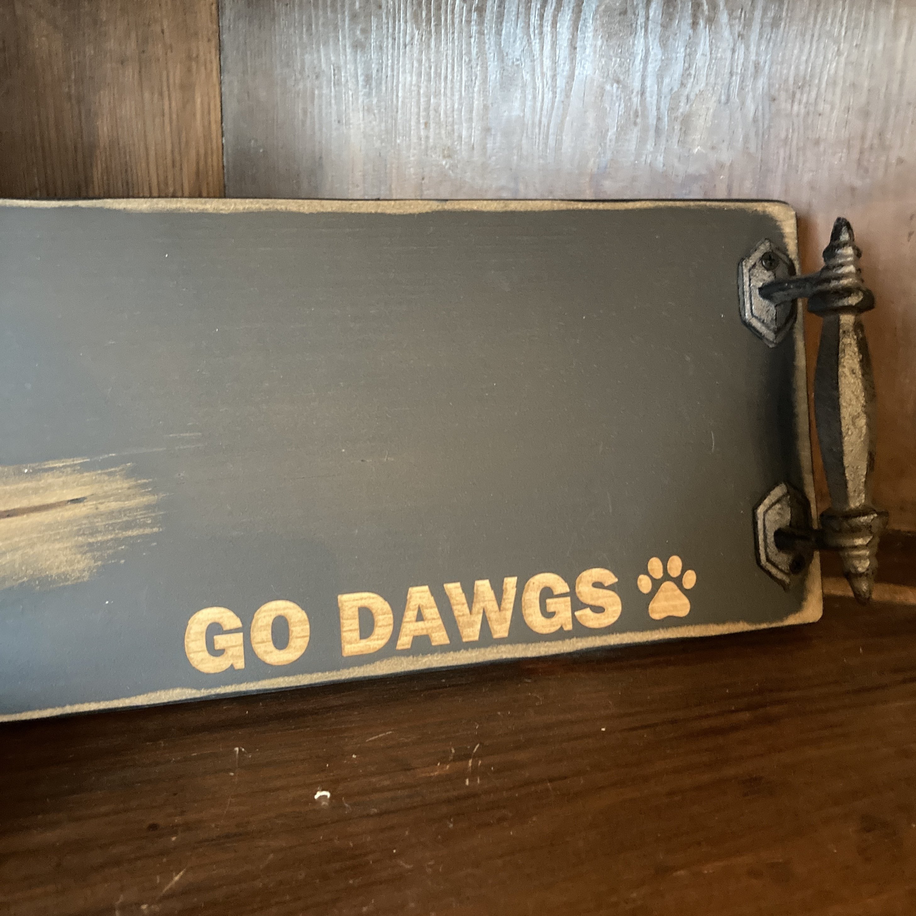 Charcuterie Boards - Go Dawgs in black with rustic handle
