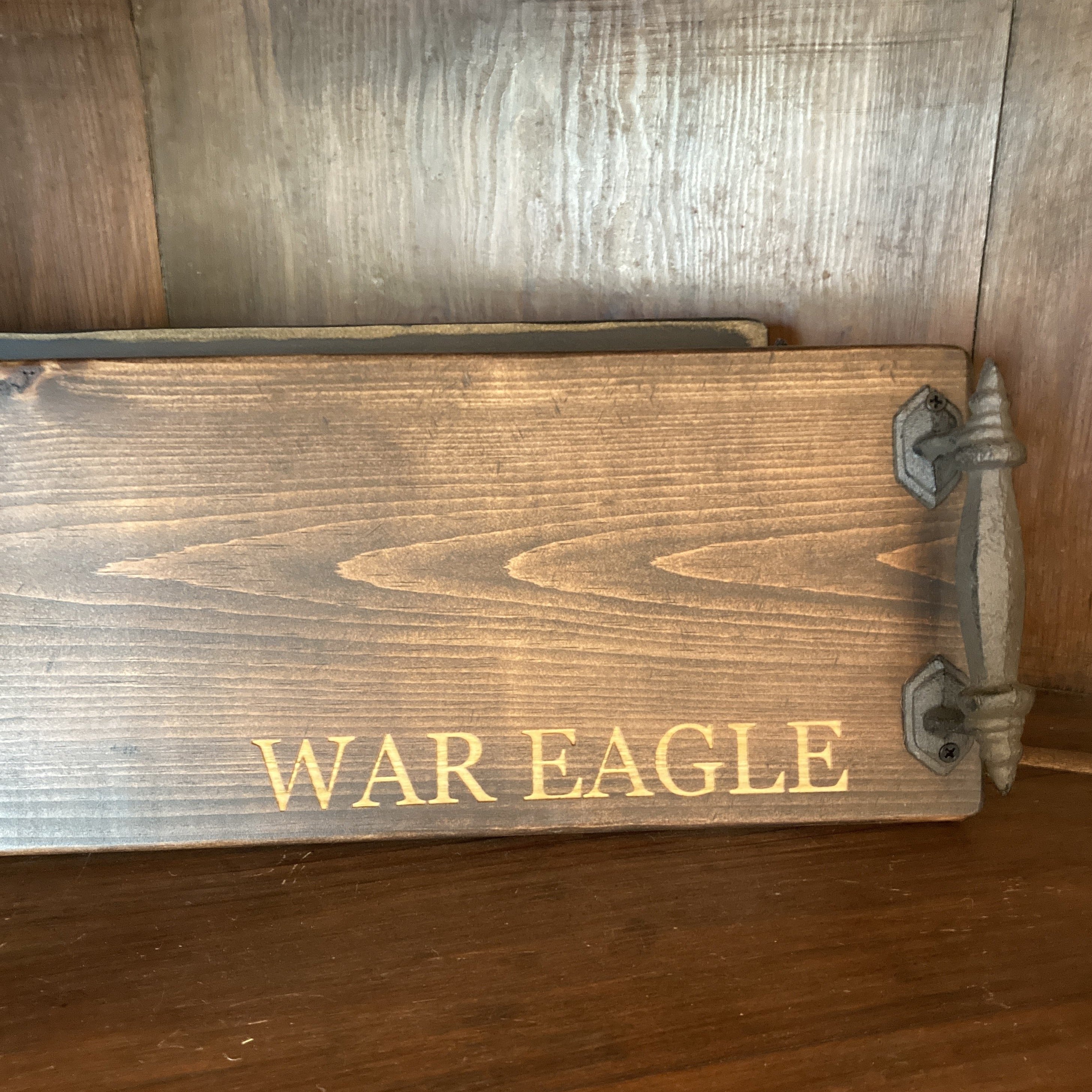 Charcuterie Boards - War Eagle in walnut with rustic handle