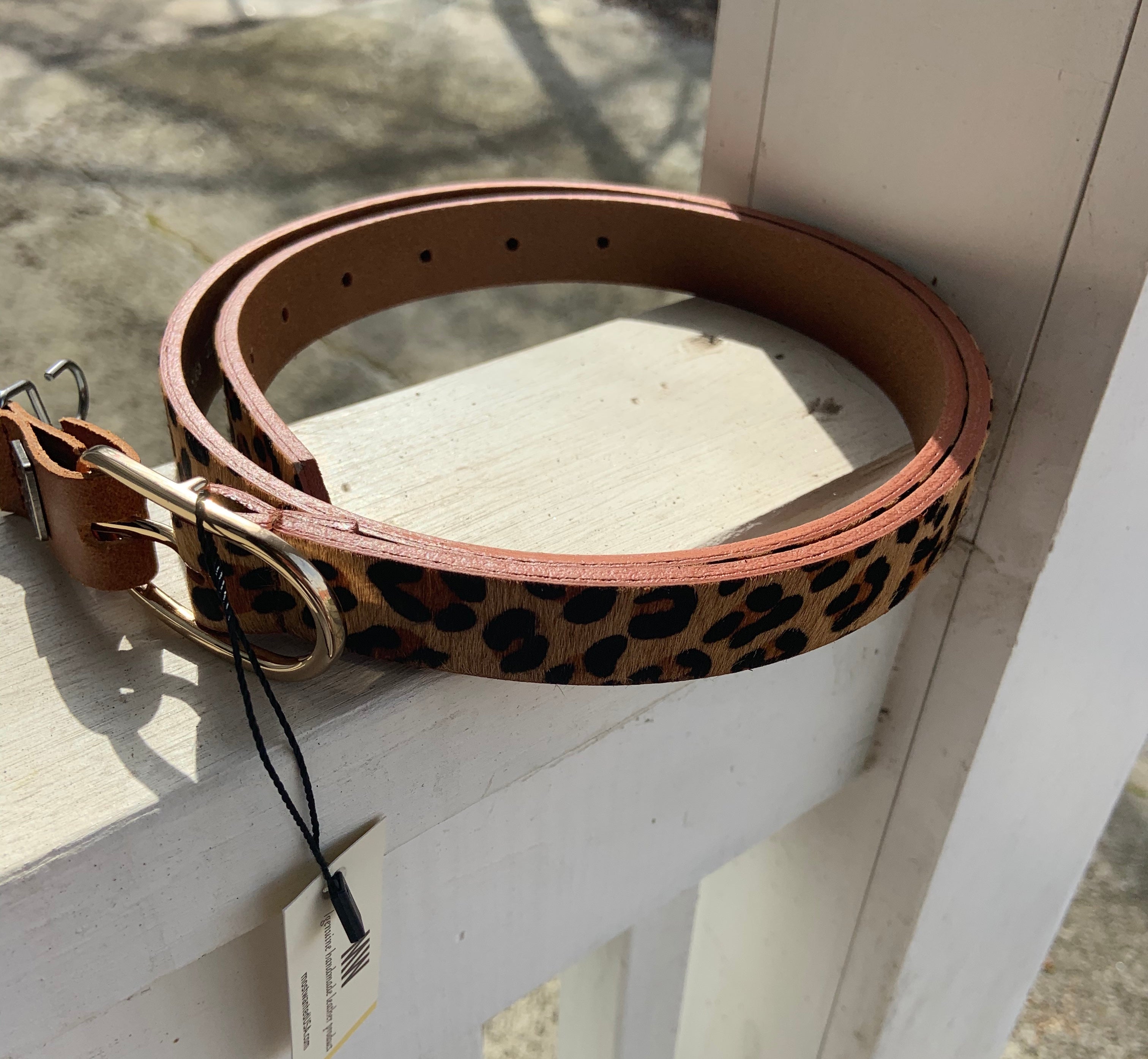 Cheetah Print Belt With Gold Oval Buckle (5068)