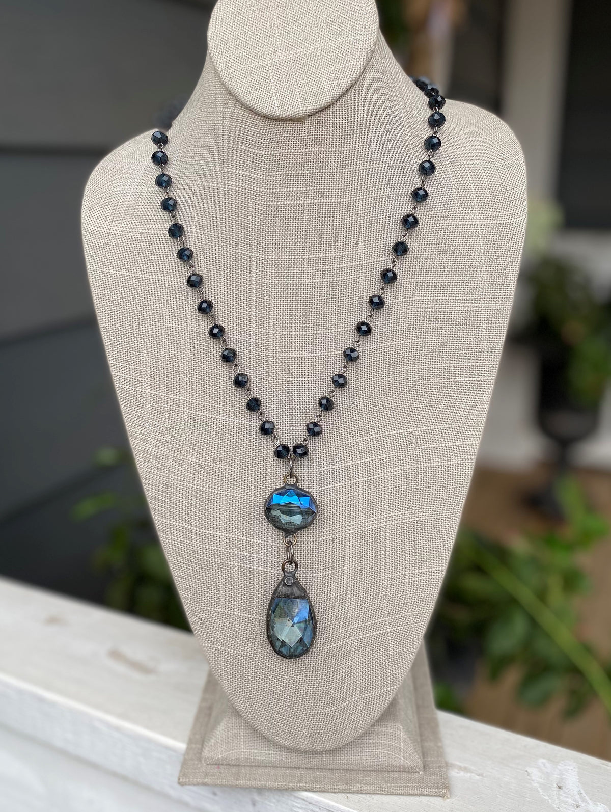 Double Drop Necklace with Large Crystal Teardrop — Carolee's