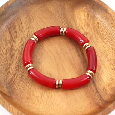red gold stretch tube bracelet 