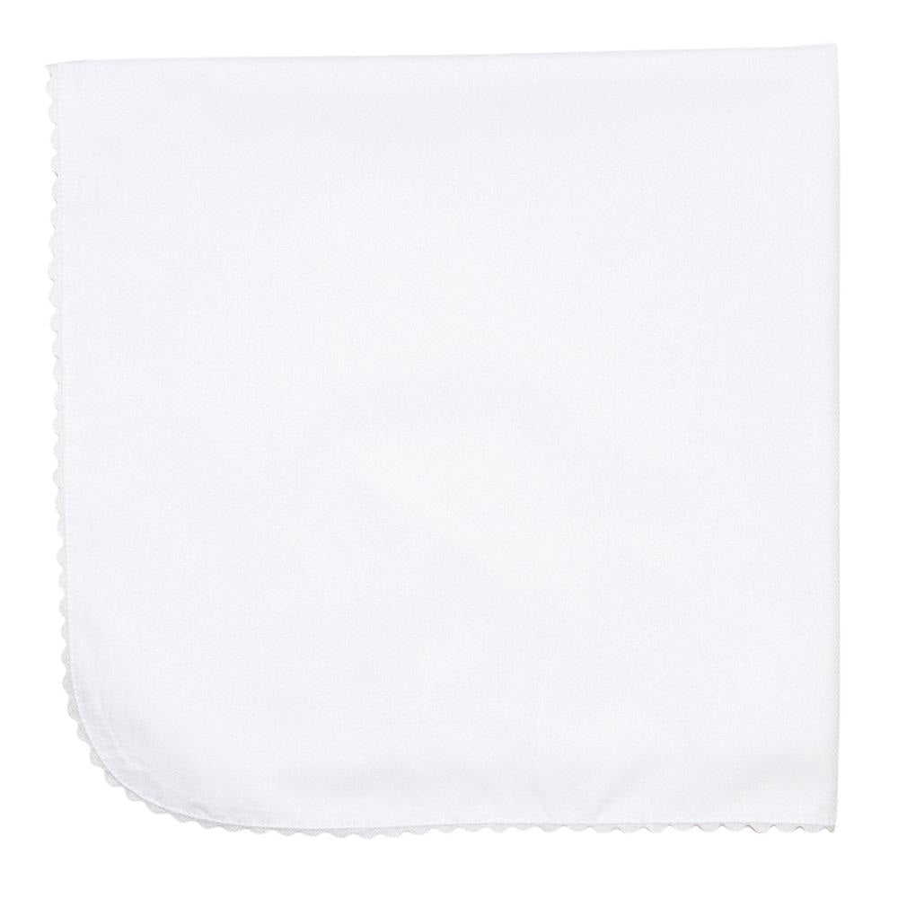 White Receiving Blanket w/ RicRac Trim