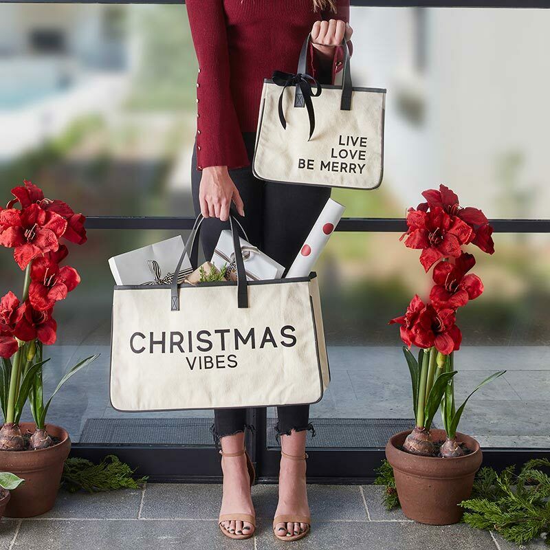 Christmas Vibes Canvas Tote