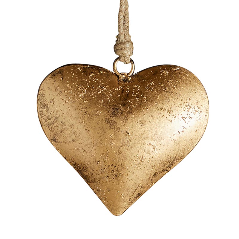 Golden Antique Heart Ornament - Small & Medium