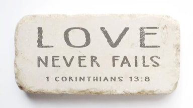 Medium Scripture Stone - 1 Corinthians 13:8