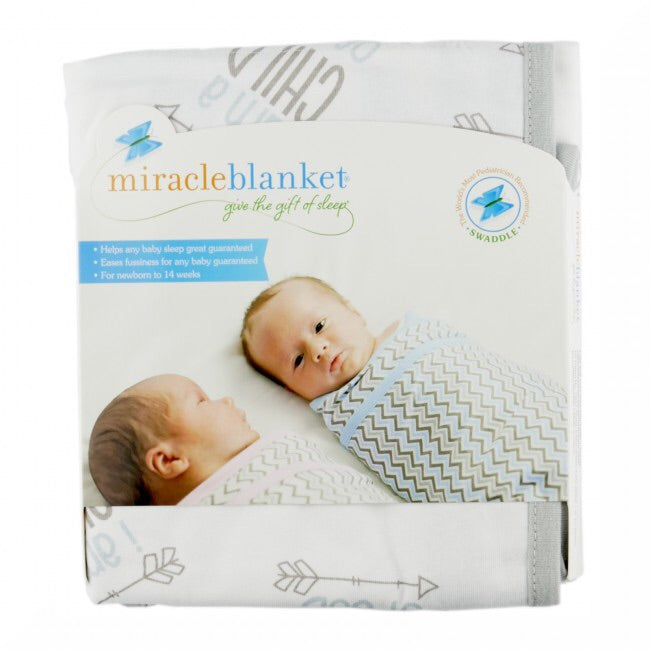 The Miracle Blanket® makes it easy to get the perfect swaddle every time!  The fabric is a super soft cotton knit selected for several good reasons: It’s breathable so that it can be used in warm climates while still being luxurious enough to keep your baby warm in cooler places; It has just enough stretch to absorb your baby’s movements without coming undone but it’s not so stretchy that it won’t stay tight.   