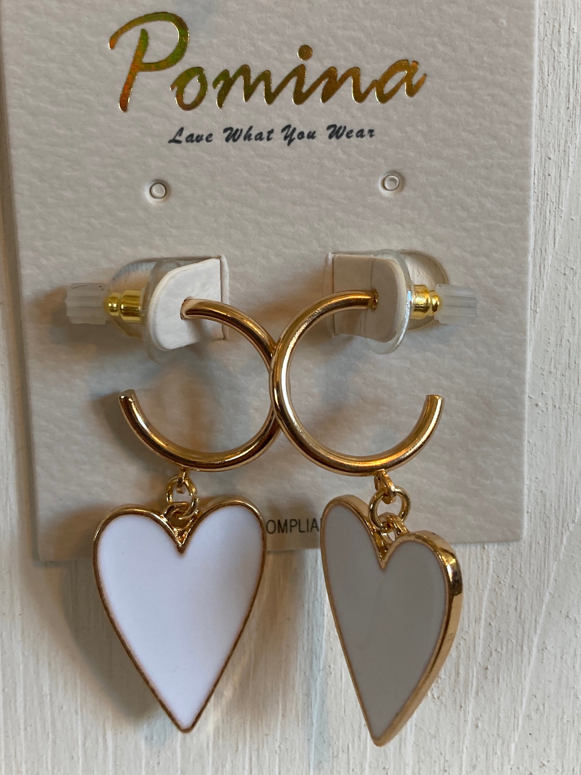Small Gold Hoop with Heart Charm WH2005