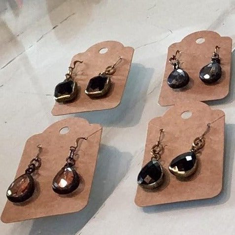 Crystal & Assorted Stone Drop Earrings