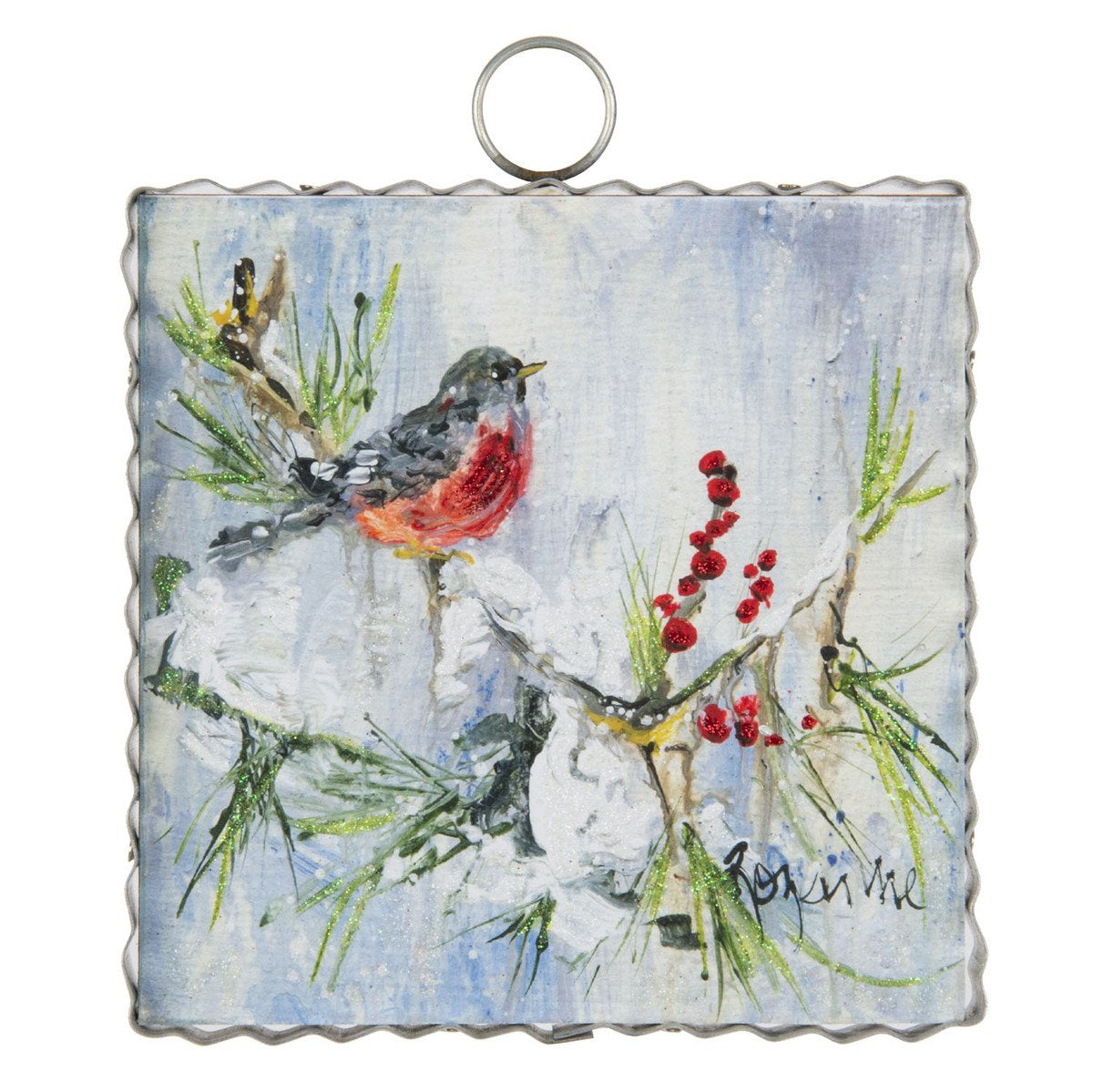 winter robin round top collection art 