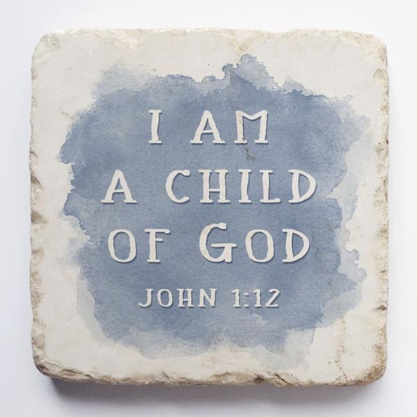 Small Scripture Stone - John 1:12 I am a child of God