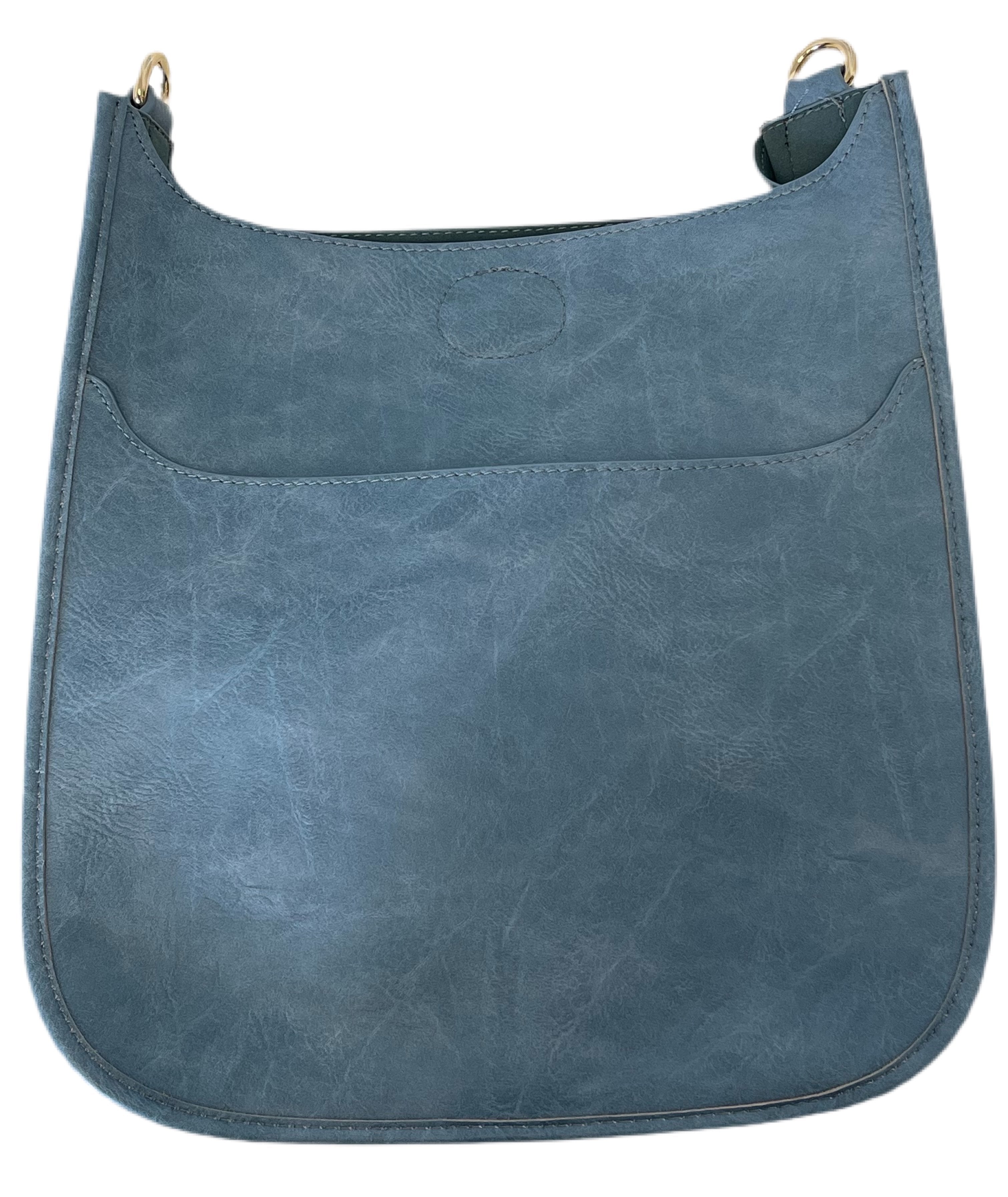 Ahdorned Grey Vegan Leather Crossbody Messenger Bag