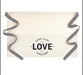 “Food is my Love Language” Waist Apron. White with black text and white/Black ribbon tie
