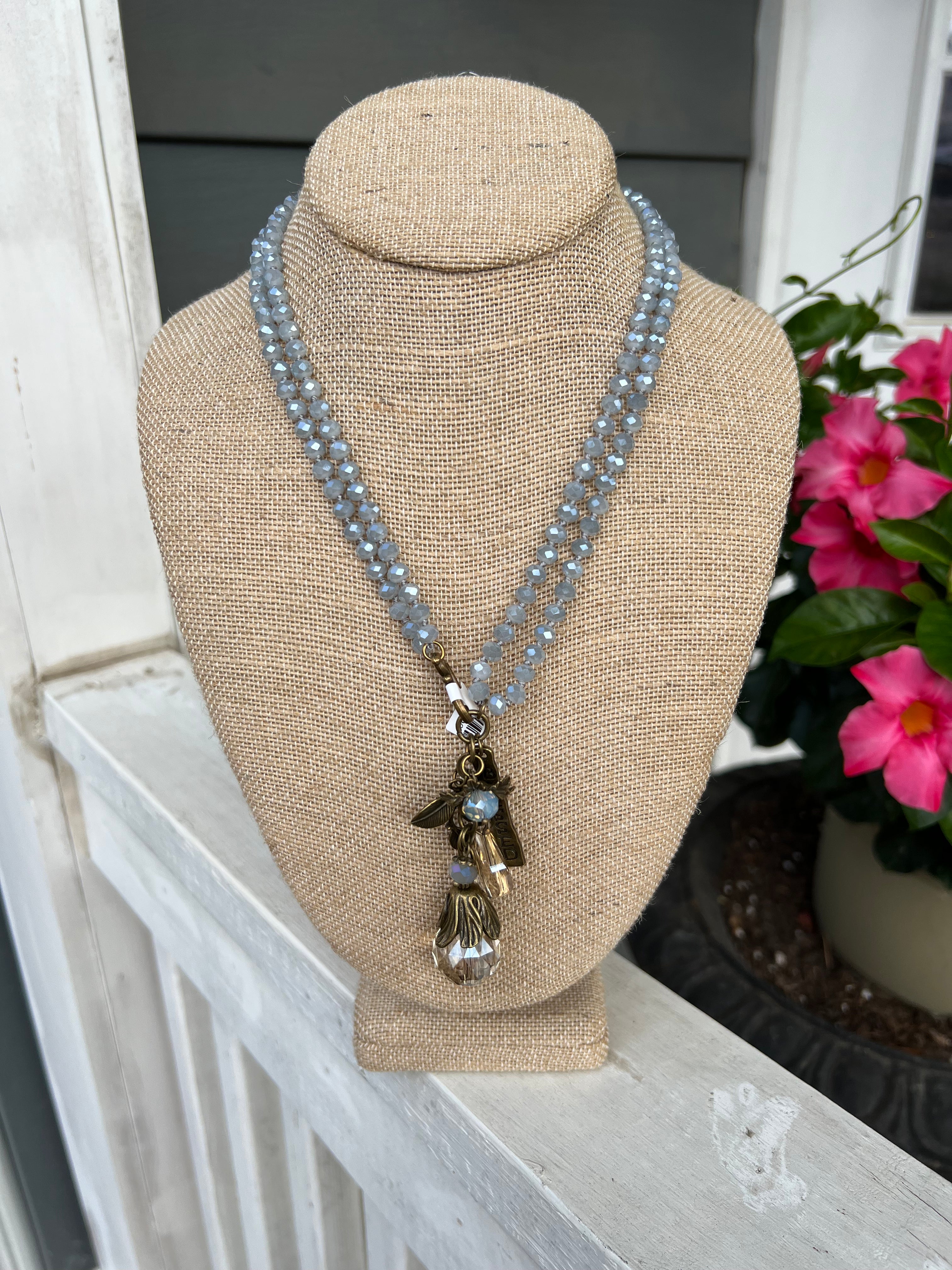 Beaded Necklace with Handmade Charms