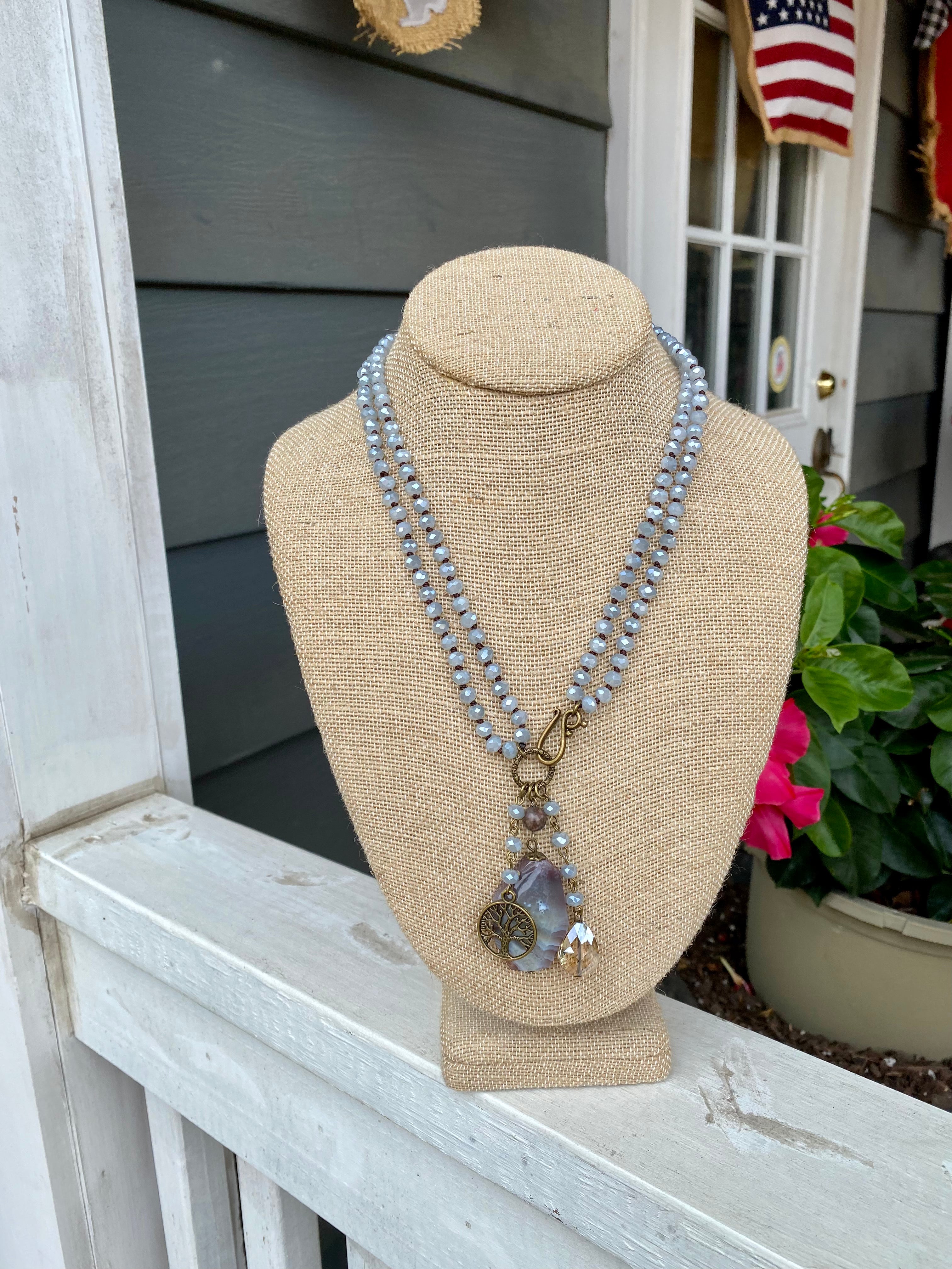 Beaded Necklace with Handmade Charms