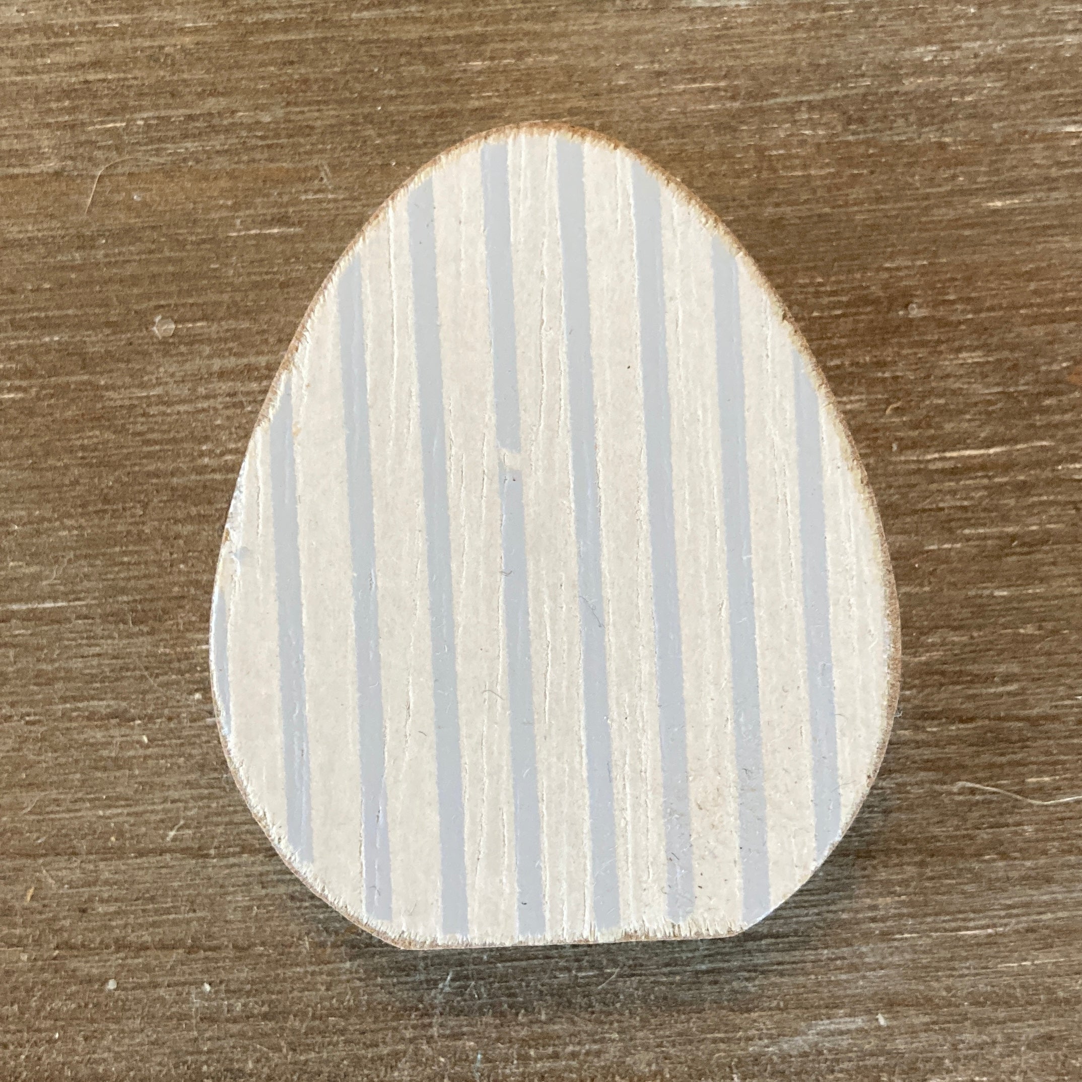 White and Blue striped egg Adams & Co Wooden Tile for Letterboard