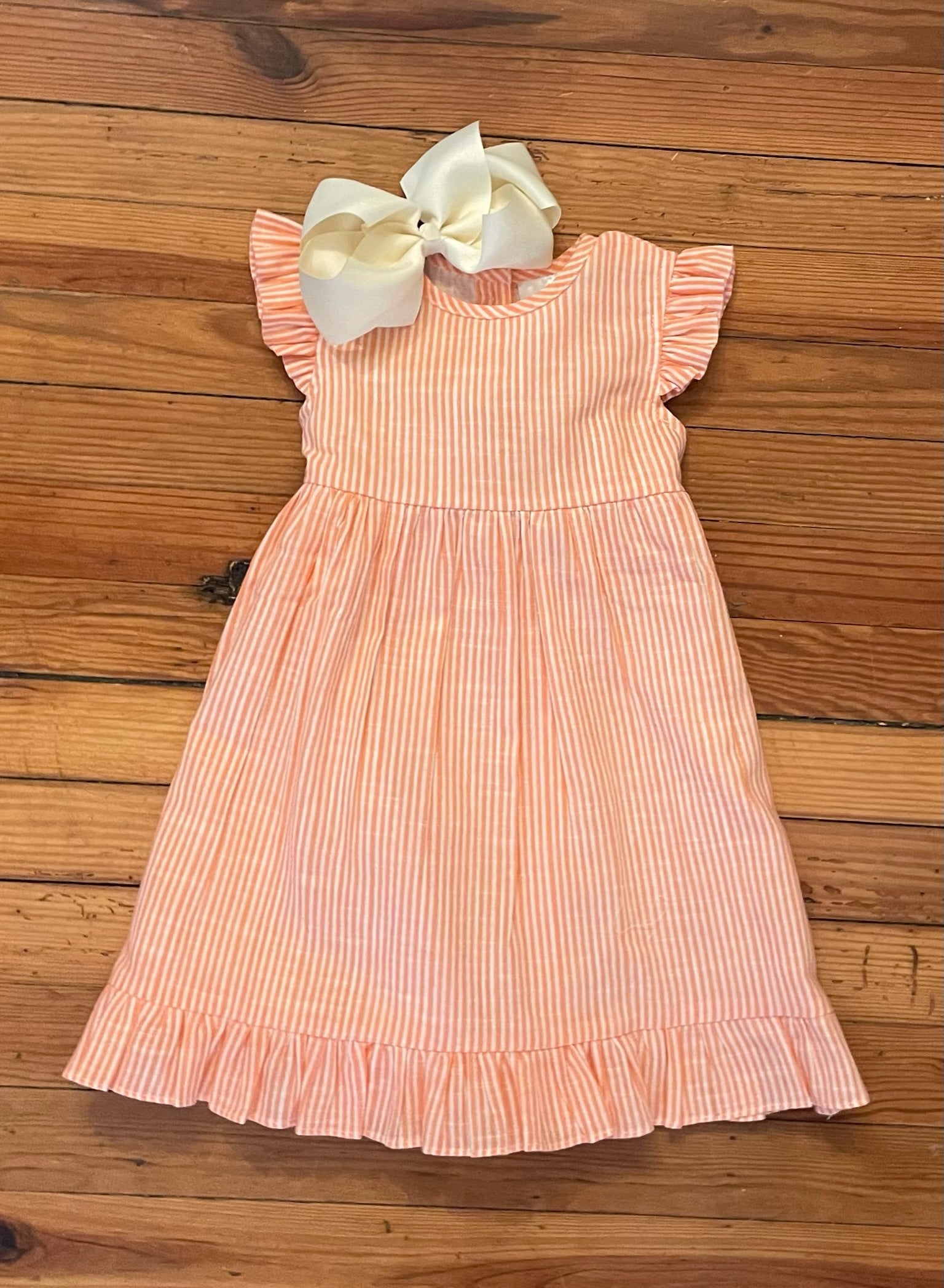 Baby Scalloped Sleeve & Ruffled Hem Dress