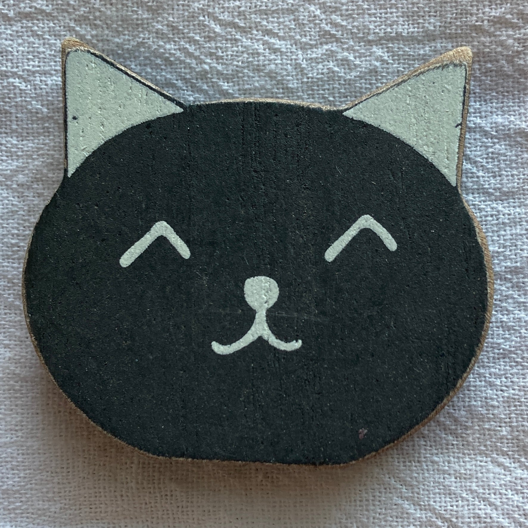 Black cat Adams & Co Wooden Tile for Letterboard