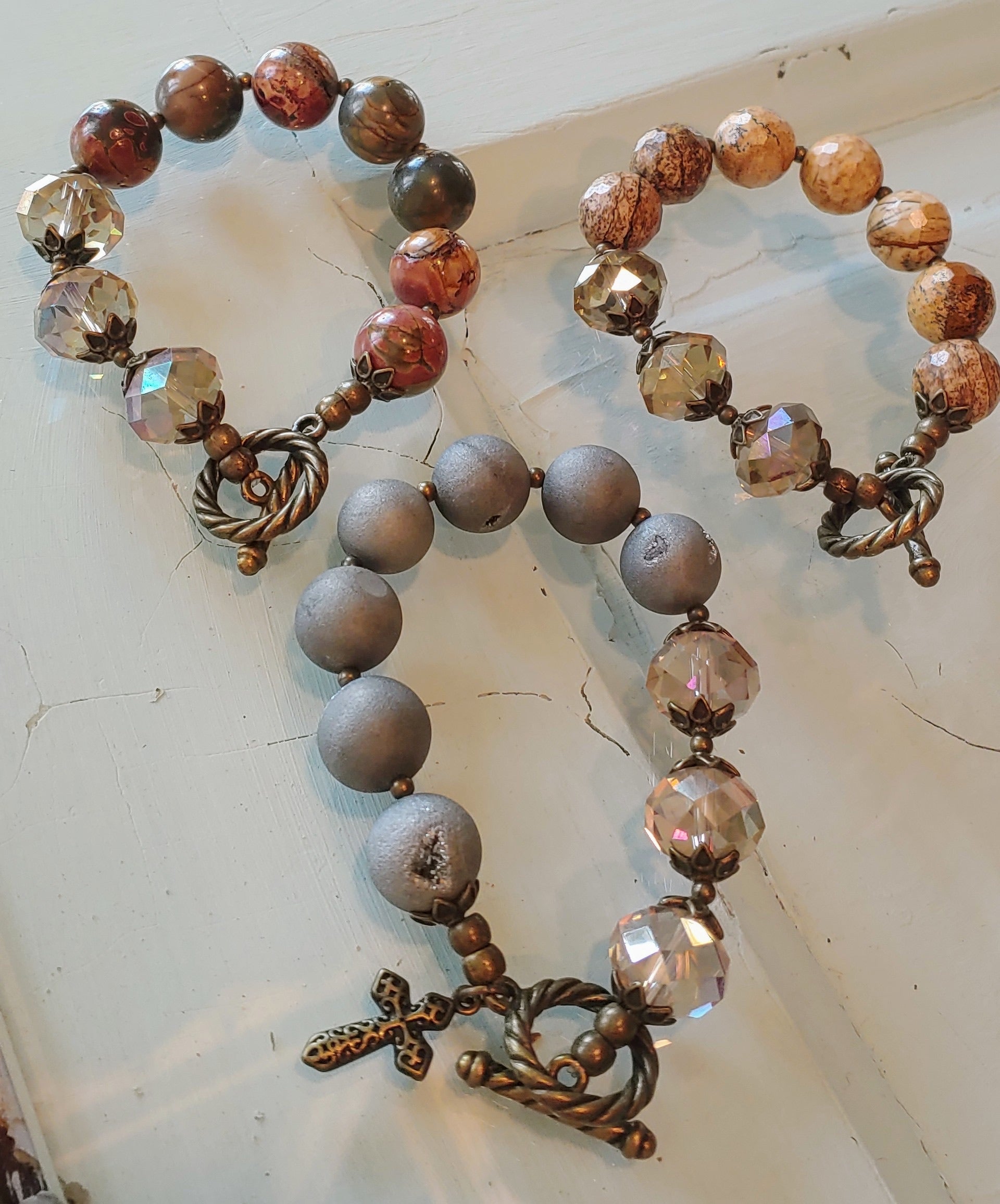 Natural Stone and Crystal Bracelets